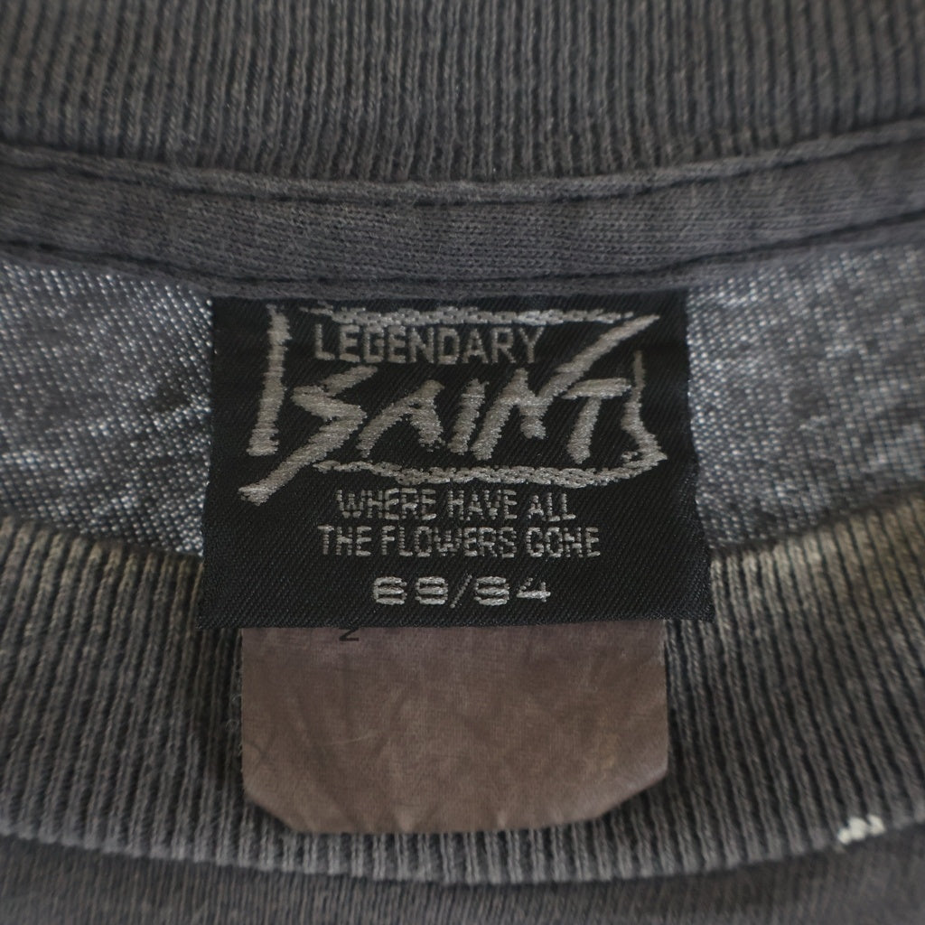 SAINT MICHAEL(セントマイケル) 25AW VINTAGE LS TEE SAINT YOUTH ヴィンテージ セイントユース 両面プリント クルーネック 長袖Tシャツ カットソー グレー SM-HR1-0000-032