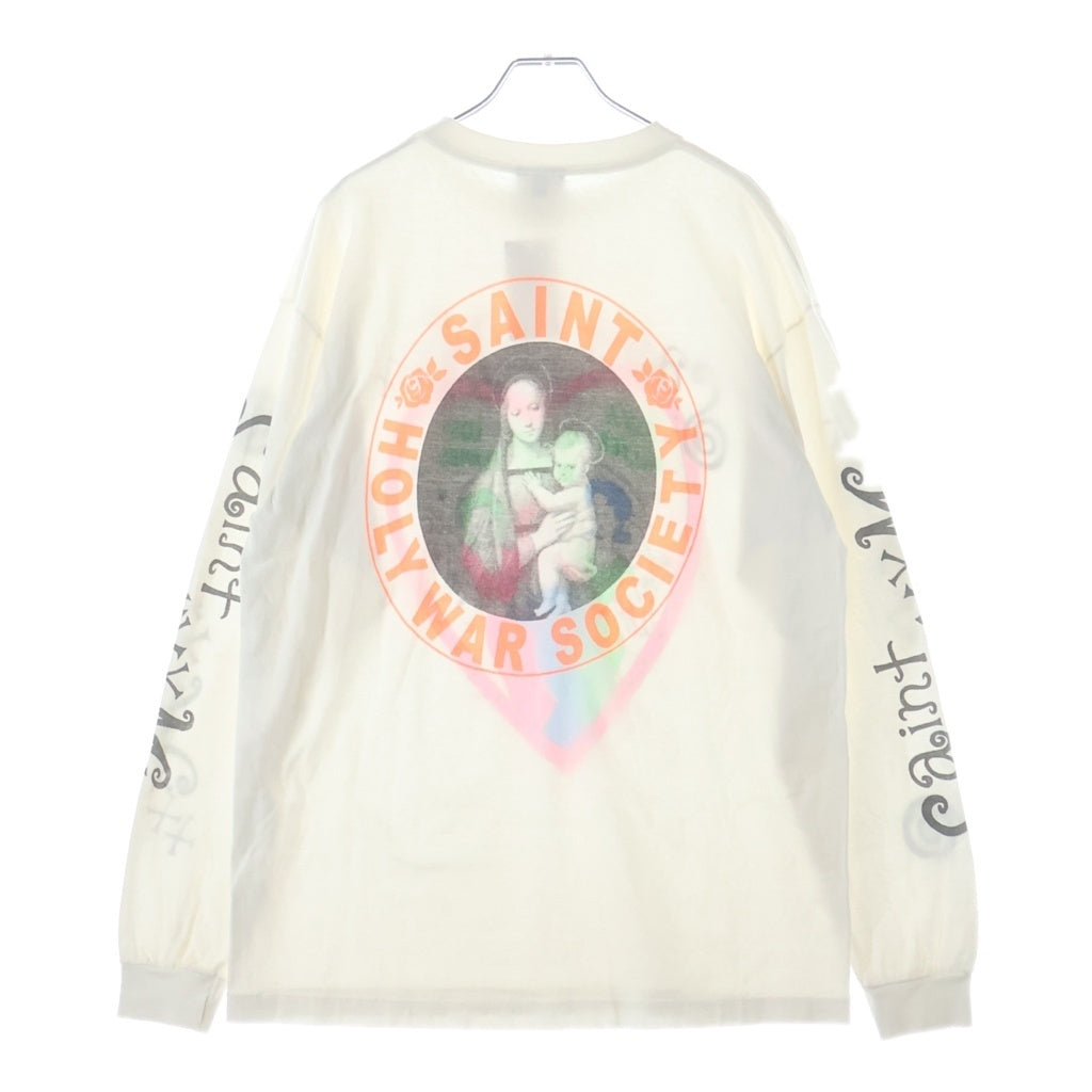 SAINT MICHAEL(セントマイケル) 24SS LS TEE PINK HEART ピンクハート クルーネック 長袖Tシャツ カットソー ホワイト SM-YS8-0000-020