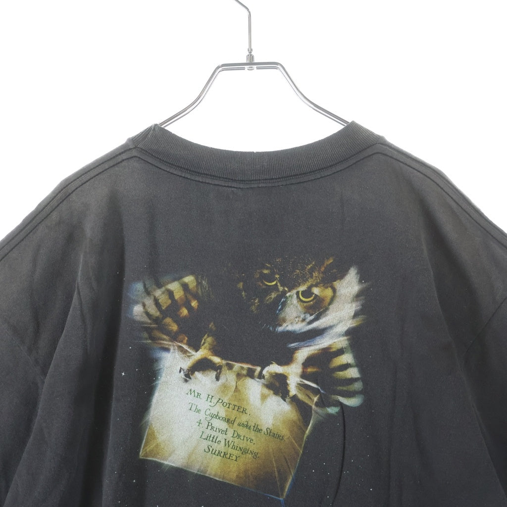 SAINT MICHAEL(セントマイケル) 25AW HP_SS TEE ヴィンテージ加工 ハリーポッター プリントロゴ クルーネック 半袖Tシャツ カットソー ブラック SM-HR1-0000-C45
