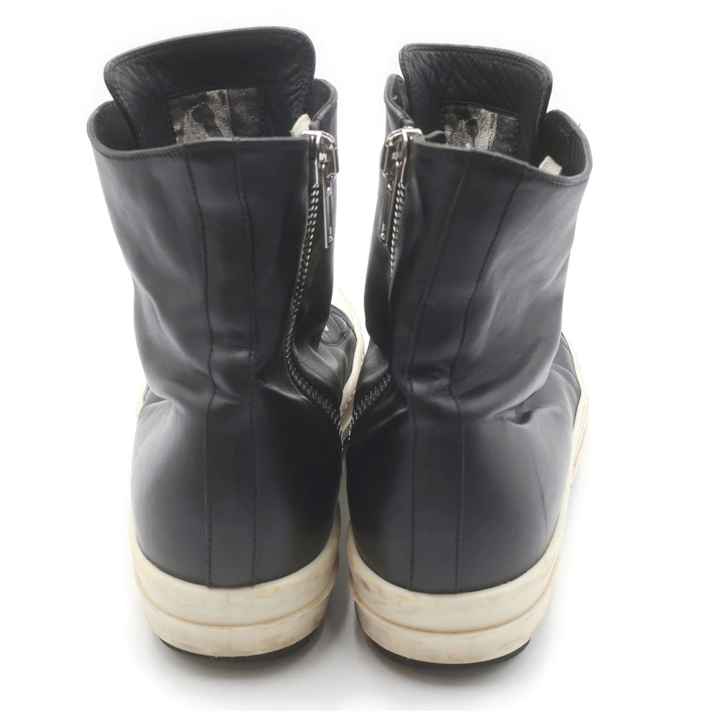 Rick Owens(リックオウエンス) RAMONES ラモーンズ サイドジップレザーハイカットスニーカー レースアップシューズ ブラック 28797