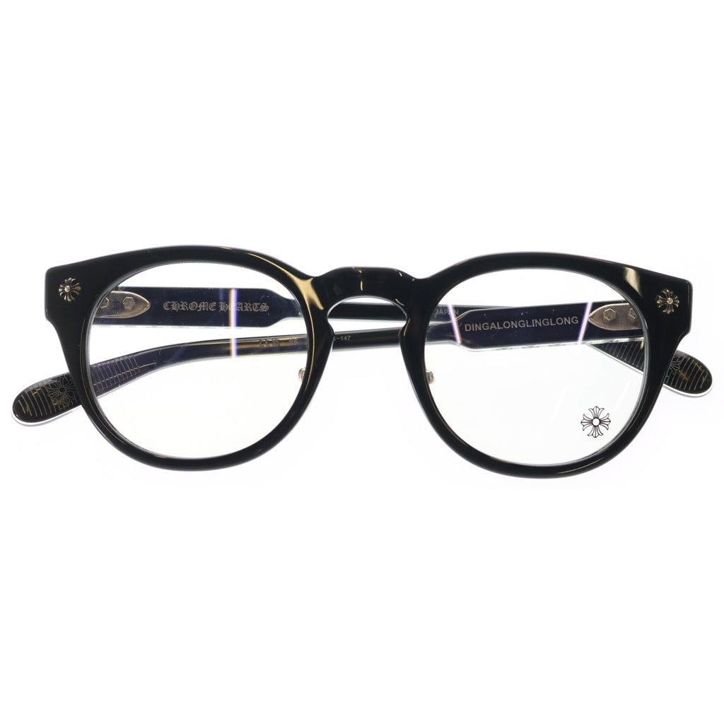 CHROME HEARTS(クロムハーツ) DINGALONGLINGLONG クロステンプル ボストンフレーム サングラス アイウェア 眼鏡 ブラック
