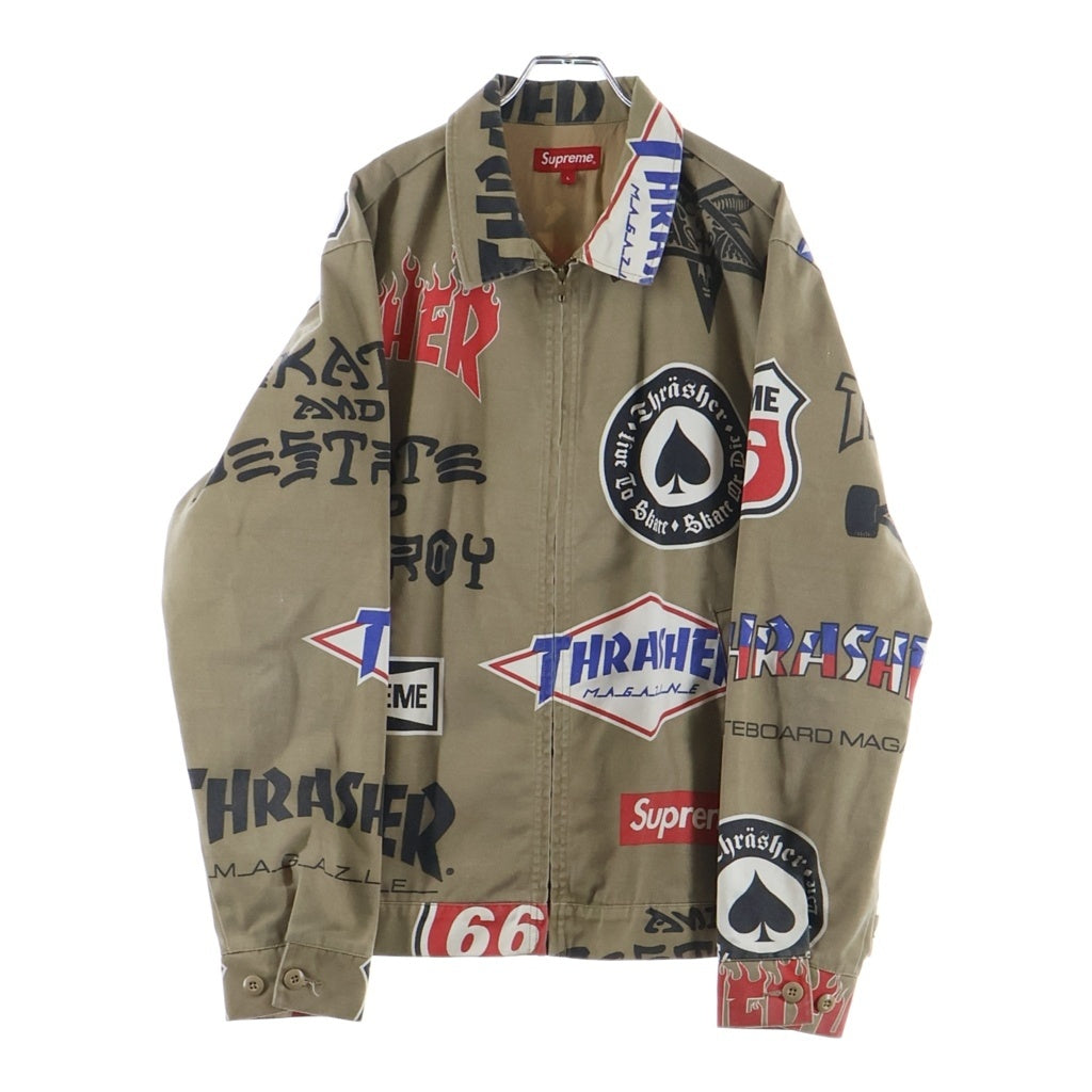 SUPREME(シュプリーム) 15SS ×Thrasher Work Jacket スラッシャー マルチプリント ワークジャケット スウィングトップ ベージュ