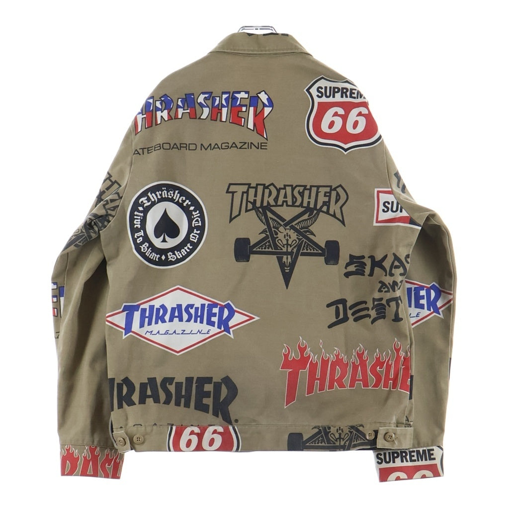 SUPREME(シュプリーム) 15SS ×Thrasher Work Jacket スラッシャー マルチプリント ワークジャケット スウィングトップ ベージュ