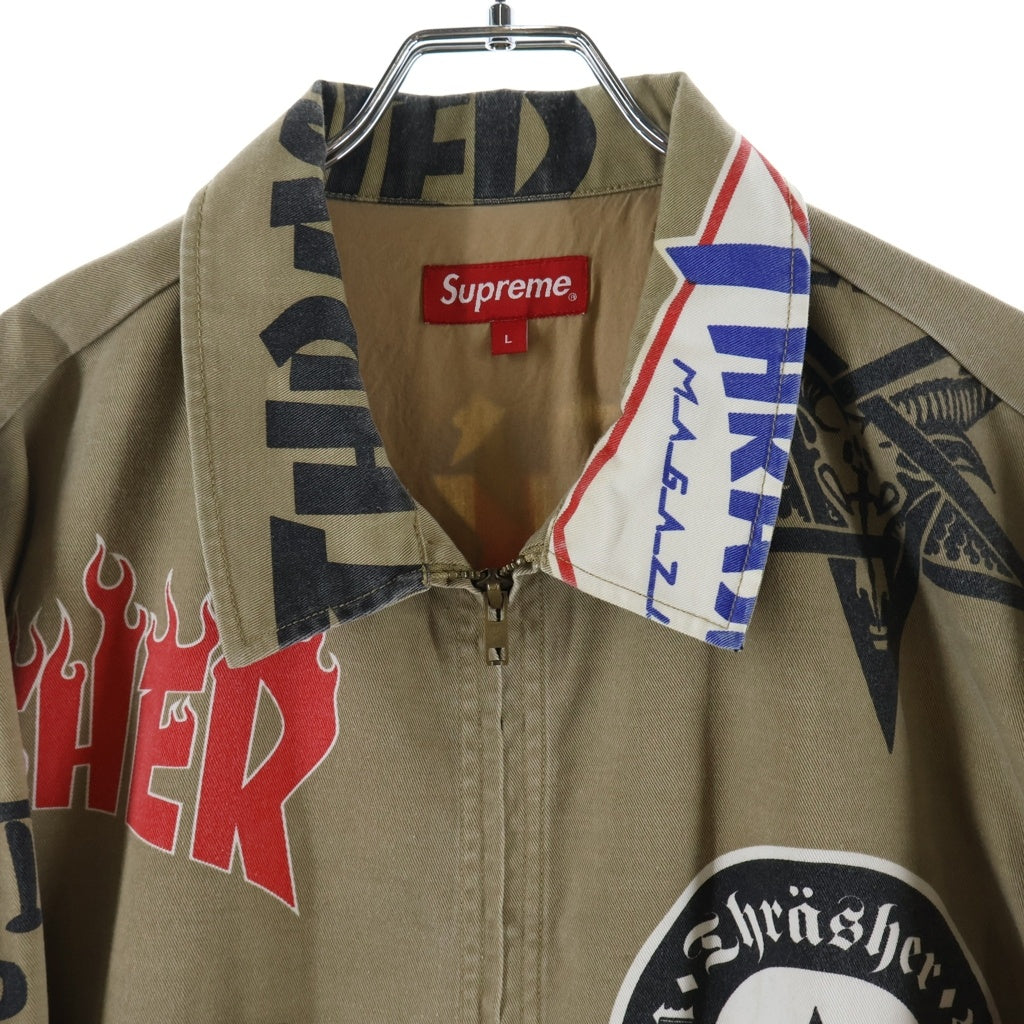SUPREME(シュプリーム) 15SS ×Thrasher Work Jacket スラッシャー マルチプリント ワークジャケット スウィングトップ ベージュ