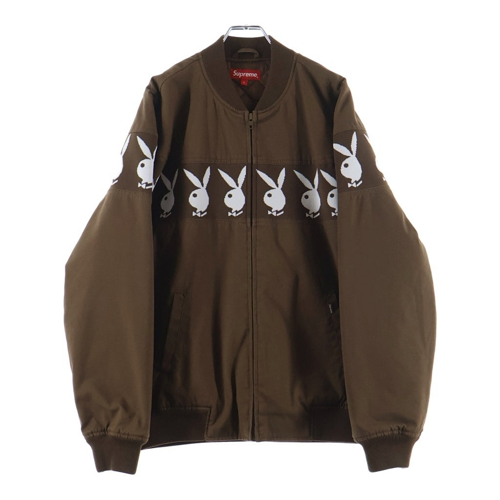 SUPREME(シュプリーム) 19SS ×PLAYBOY Crew Jacket プレイボーイ クルー ボンバージャケット ブラウン
