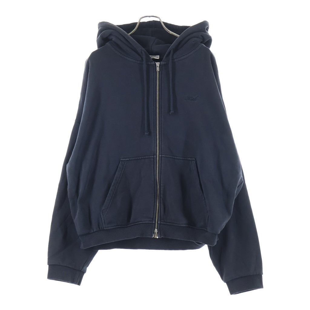 KITH(キス) ZIP HOODIE ロゴ刺繍 ダブルジップ スウェットジップアップパーカー フーディ ダークグレー 25-070-060-0011-4-0