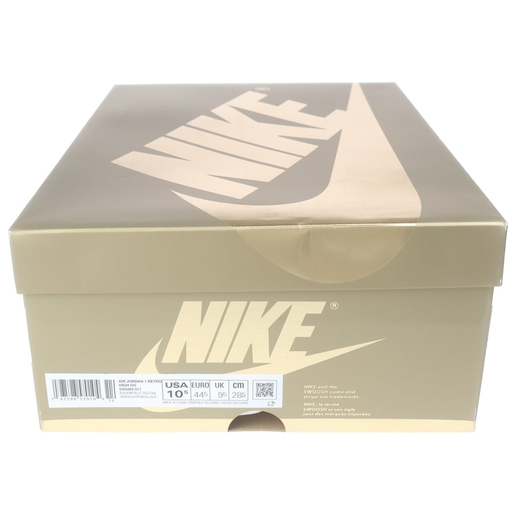 NIKE(ナイキ) AIR JORDAN 1 RETRO HIGH OG エアジョーダン1 レトロ ハイカット スニーカー ブラック/ゴールド US10.5/28.5cm DZ5485-071