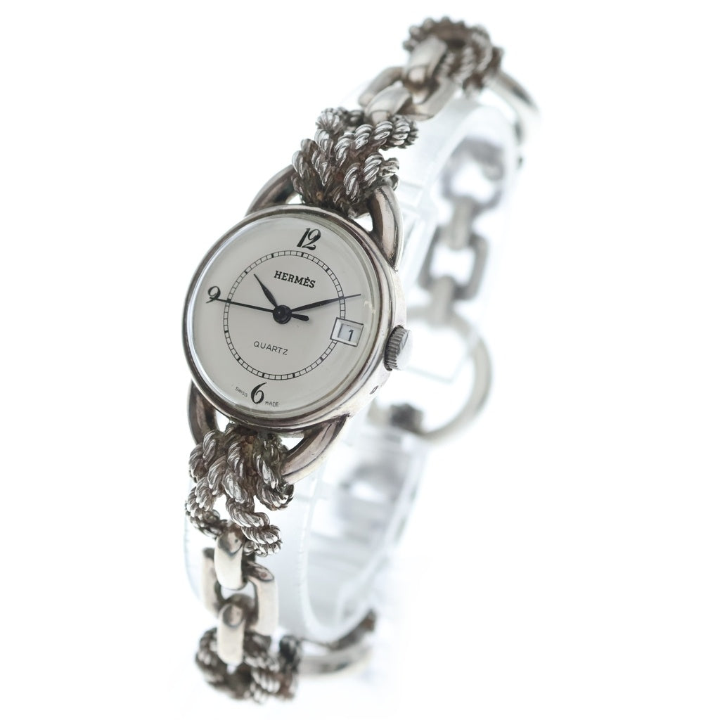 HERMES(エルメス) 60S VINTAGE Douarnenez SV800 蟹刻印 ドゥアルヌネ アナログウォッチ チェーンブレスレット 腕時計 シルバー