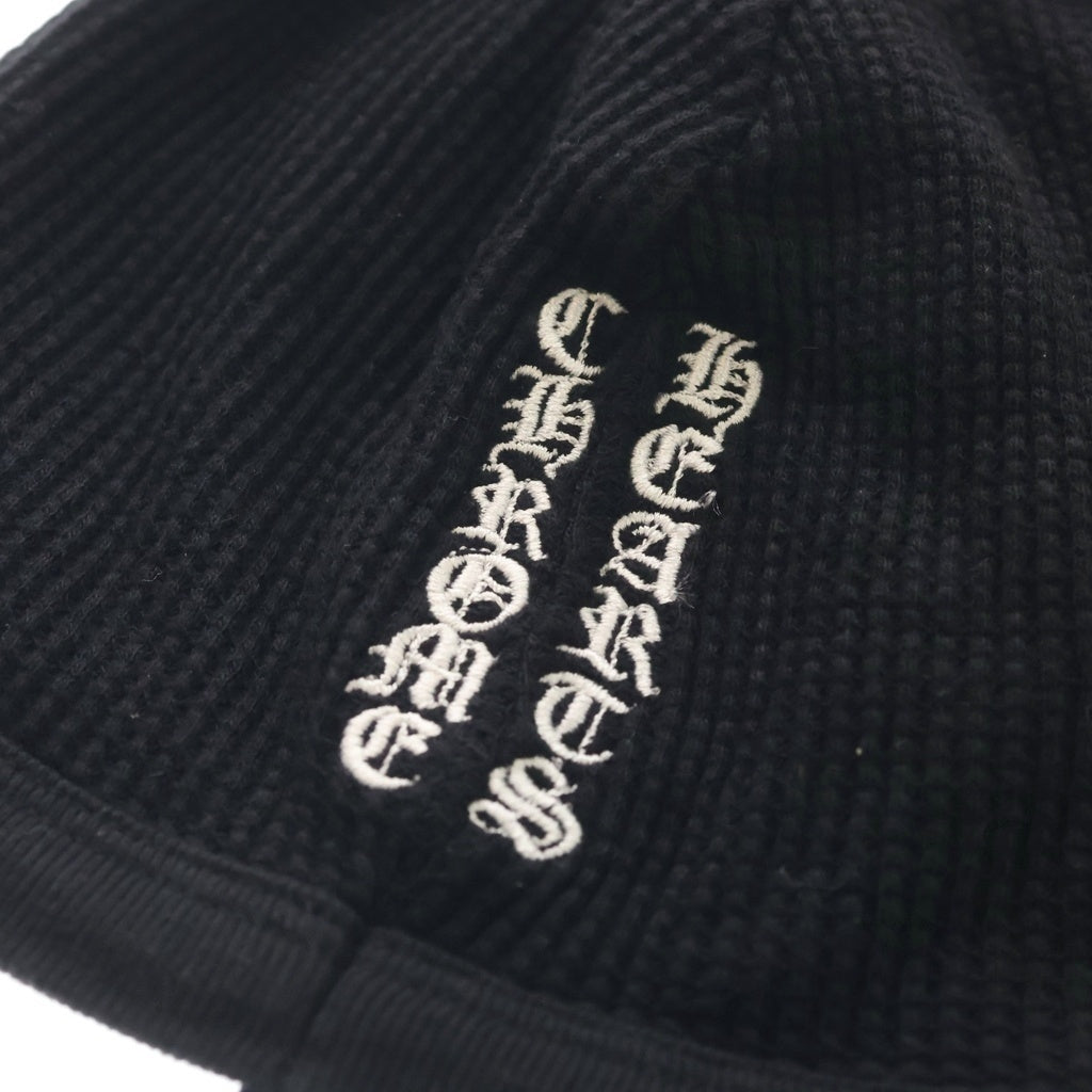 CHROME HEARTS(クロムハーツ) THERMAL BEANIE オールド へアリークロス刺繍 サーマル ビーニー ニット帽 ブラック
