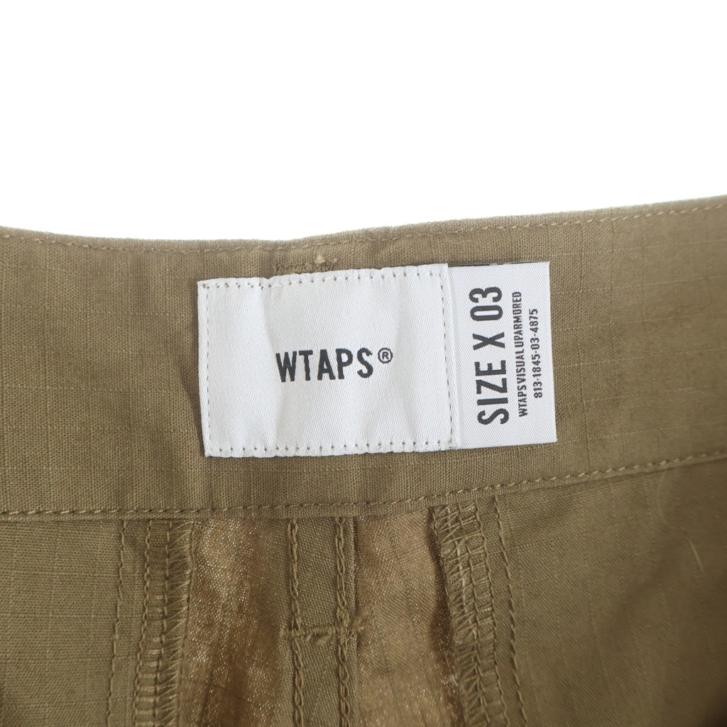 WTAPS(ダブルタップス) 21SS CARGO SHORTS COTTON RIPSTOP コットン リップストップ カーゴハーフパンツ ショーツ カーキ 211BRDT-PTM05