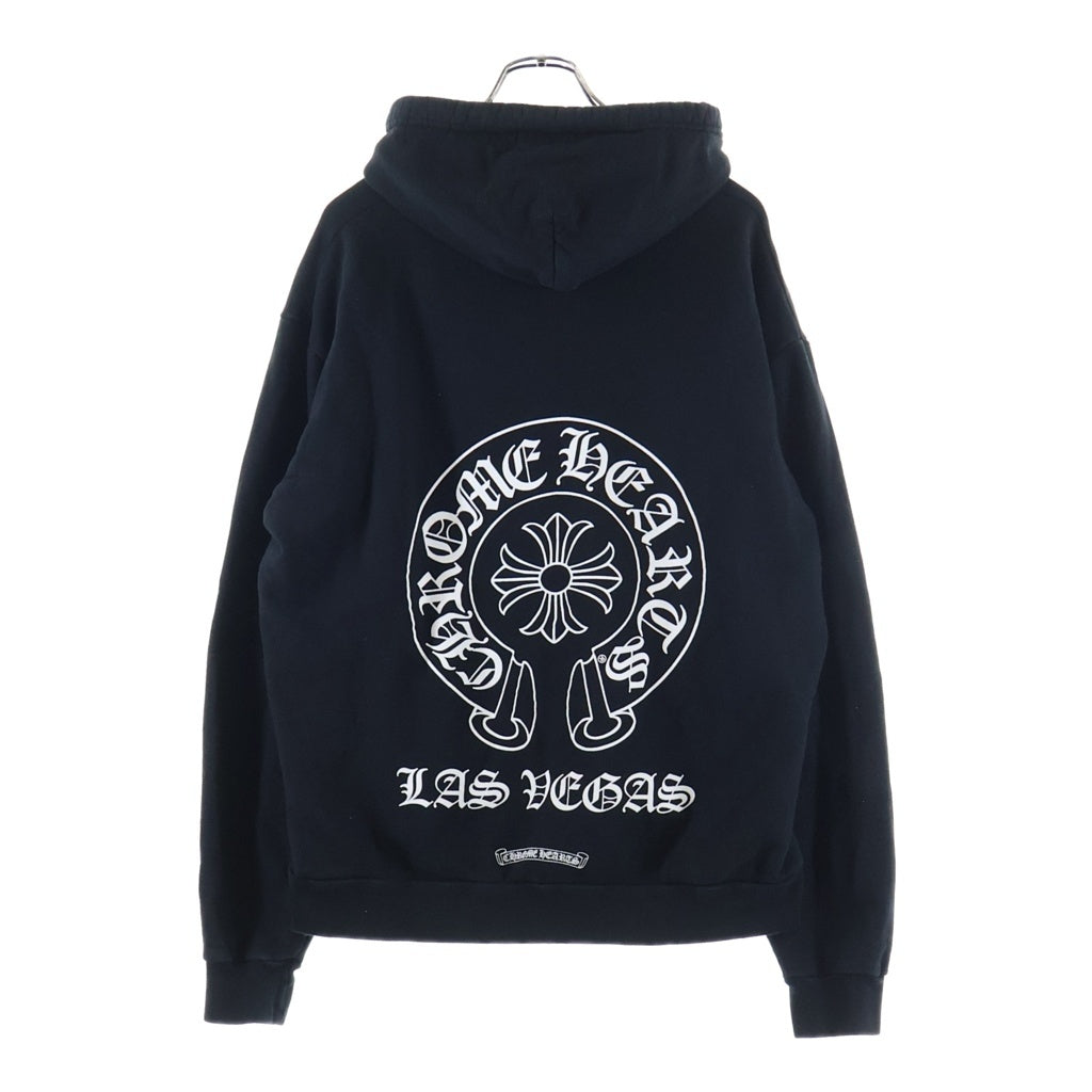 CHROME HEARTS(クロムハーツ) SWTSHRT PLVR ラスベガス限定 バック ホースシュー プリント プルオーバースウェットパーカー フーディー ブラック