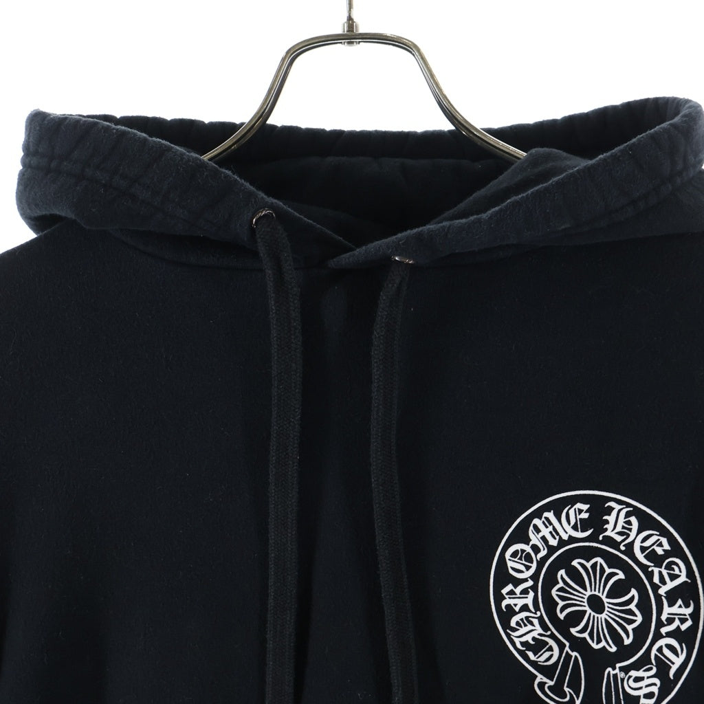 CHROME HEARTS(クロムハーツ) SWTSHRT PLVR ラスベガス限定 バック ホースシュー プリント プルオーバースウェットパーカー フーディー ブラック