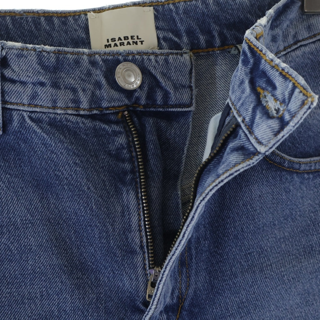 ISABEL MARANT(イザベル マラン) DROMIE DENIM PANTS ドーミー ジップフライ ストレートデニムパンツ ジーンズ インディゴ PA0636FA-D1H04I レディース