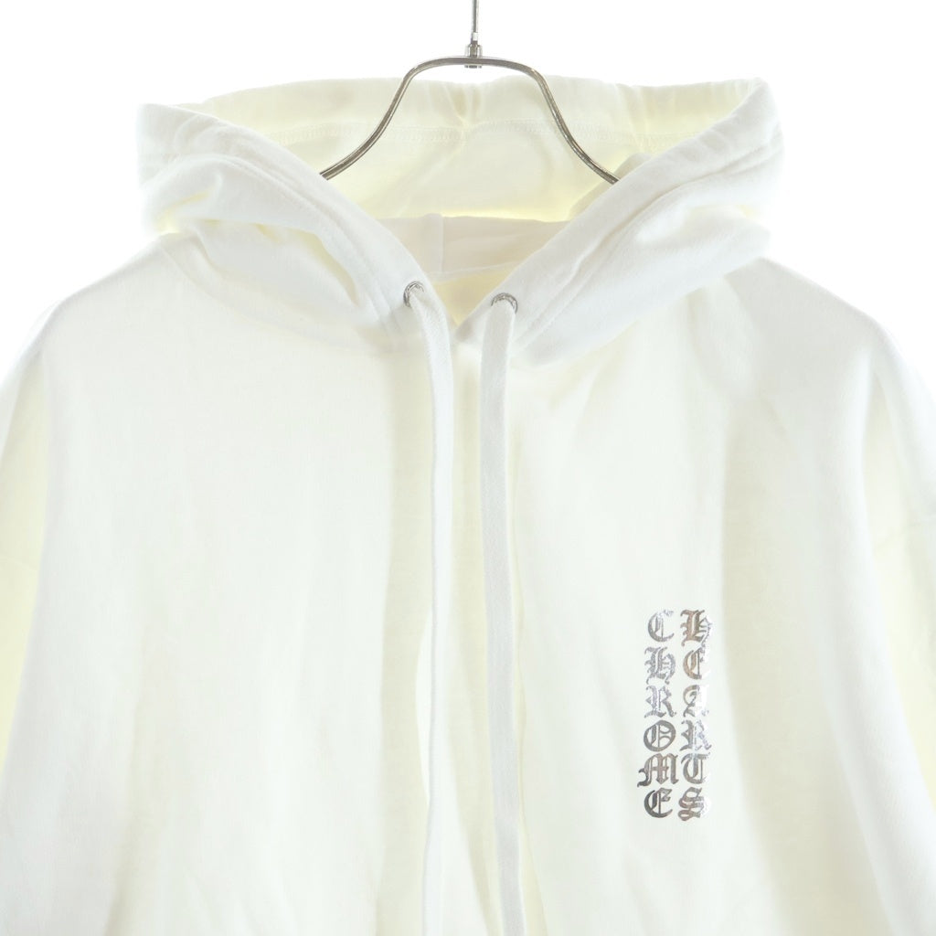 CHROME HEARTS(クロムハーツ) WHITE FOIL HOODIE フォイル アームロゴ プルオーバースウェットパーカー フーディー ホワイト