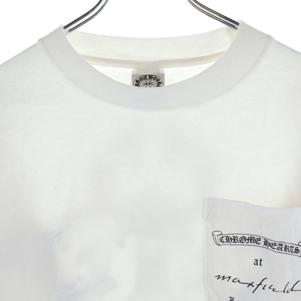 CHROME HEARTS(クロムハーツ) ×MAXFIELD マックスフィールド ダガー スクロールラベル グラフィックプリントロングスリーブTシャツ 長袖カットソー ホワイト