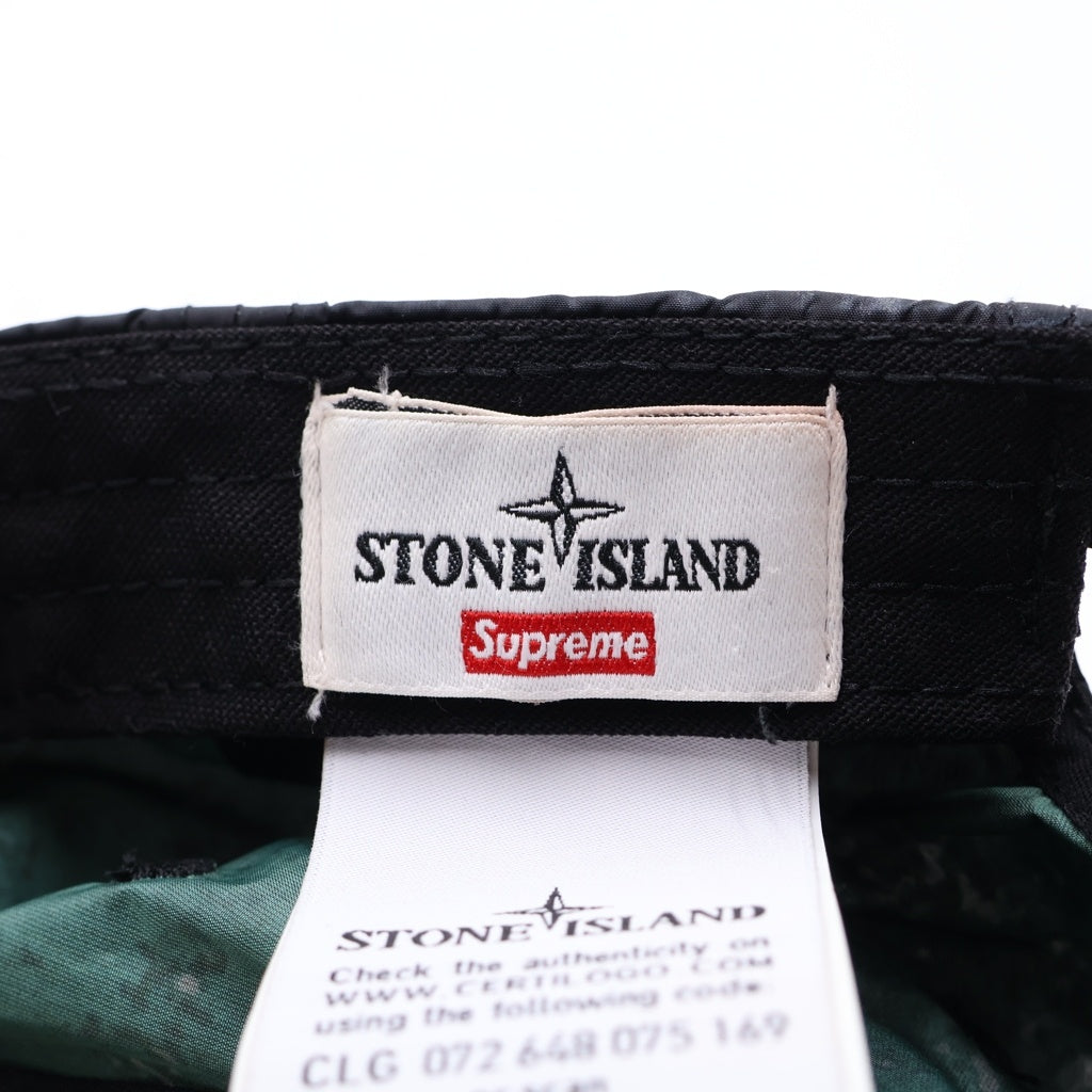 SUPREME(シュプリーム) 20AW ×STONE ISLAND ISLAND PAINTED CAMO NYLON 6-PANEL ペインティッドカモ ナイロン6パネルキャップ 帽子 ブラック