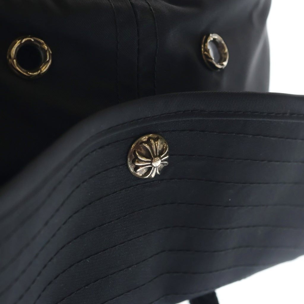 CHROME HEARTS(クロムハーツ) Scroll Logo Label Nylon Bucket Hat スクロールロゴラベル ナイロン バケットハット 帽子 ブラック