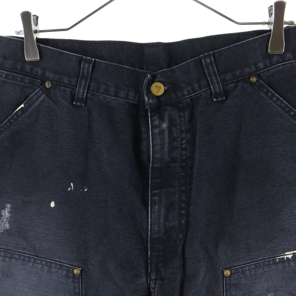 SAINT MICHAEL(セントマイケル) 25SS DOUBLE KNEE SHORTS ダックキャンバス ダメージ加工 ダブルニーショーツ ハーフパンツ グレー SM-HR8-0000-071