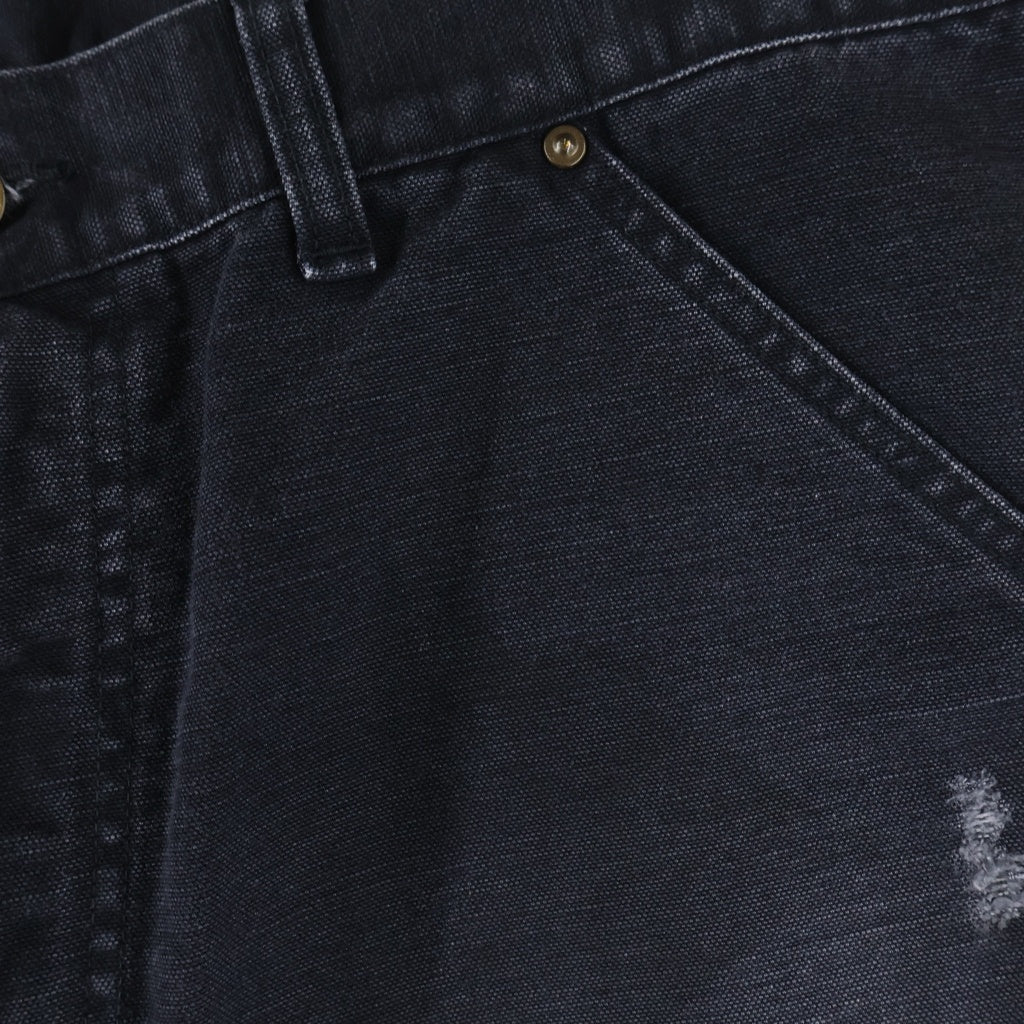 SAINT MICHAEL(セントマイケル) 25SS DOUBLE KNEE SHORTS ダックキャンバス ダメージ加工 ダブルニーショーツ ハーフパンツ グレー SM-HR8-0000-071