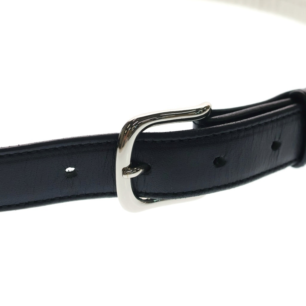 JOHN LAWRENCE SULLIVAN(ジョンローレンスサリバン) LEATHER PIN BUCKLE BELT ピンバックル レザーベルト ブラック/シルバー JLS-06-33