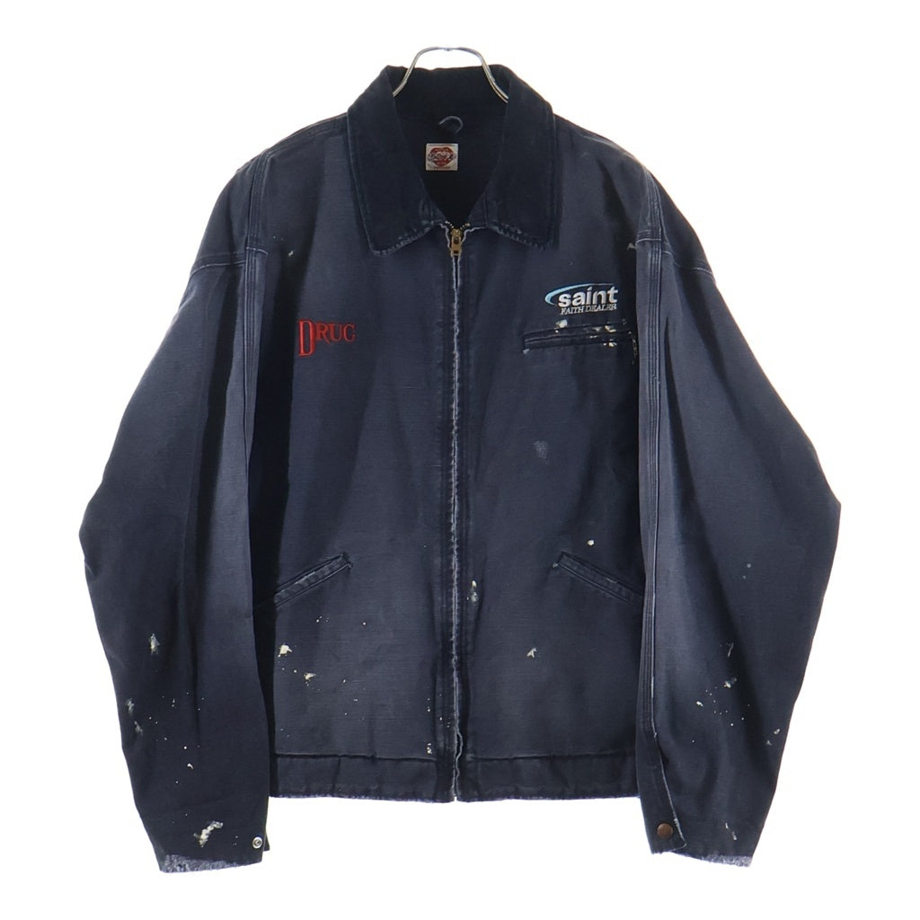 SAINT MICHAEL(セントマイケル) 25SS DETROIT JACKET ダックキャンバス ダメージ加工 デトロイトジャケット グレー SM-HR8-0000-063
