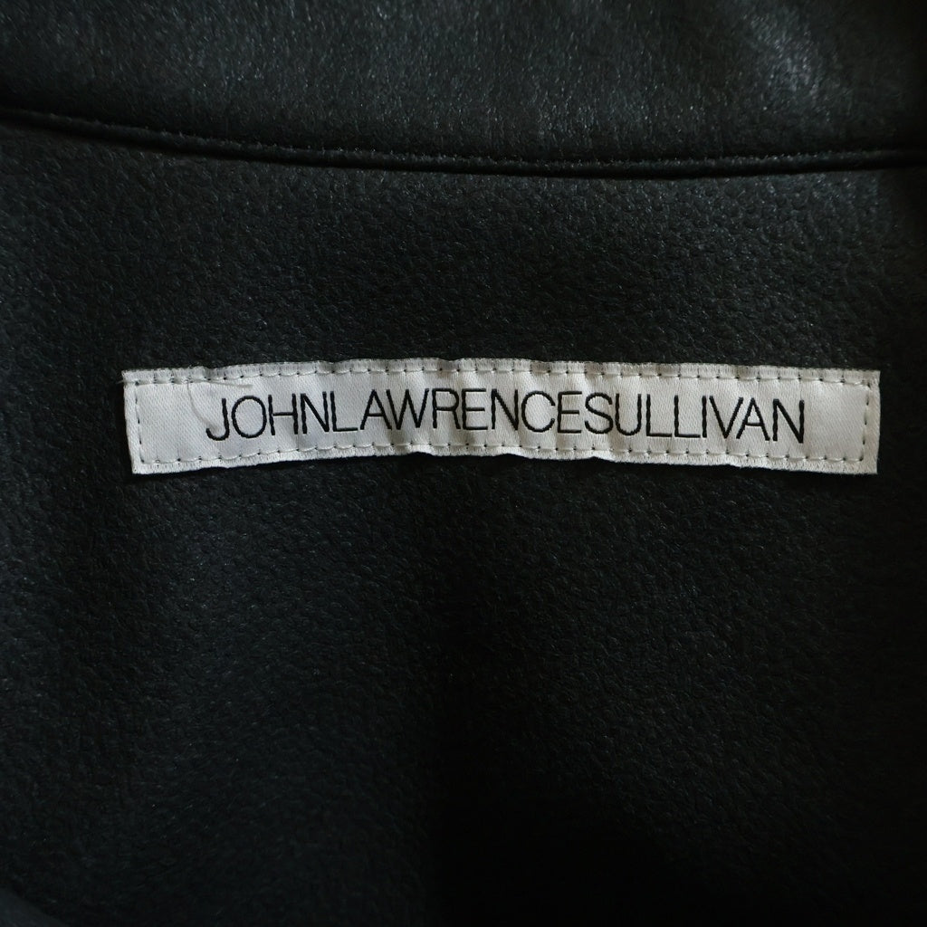 JOHN LAWRENCE SULLIVAN(ジョンローレンスサリバン) 22AW VEGAN LEATHER OVERSIZED SHIRT ヴィーガンレザー オーバーサイズ 長袖シャツ ブラック 3B002-0222-19