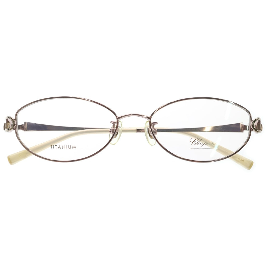 CHOPARD(ショパール) TITANIUM チタニウム オーバルフレーム クリアレンズ サングラス メガネ ピンクシルバー VCH713J レディース