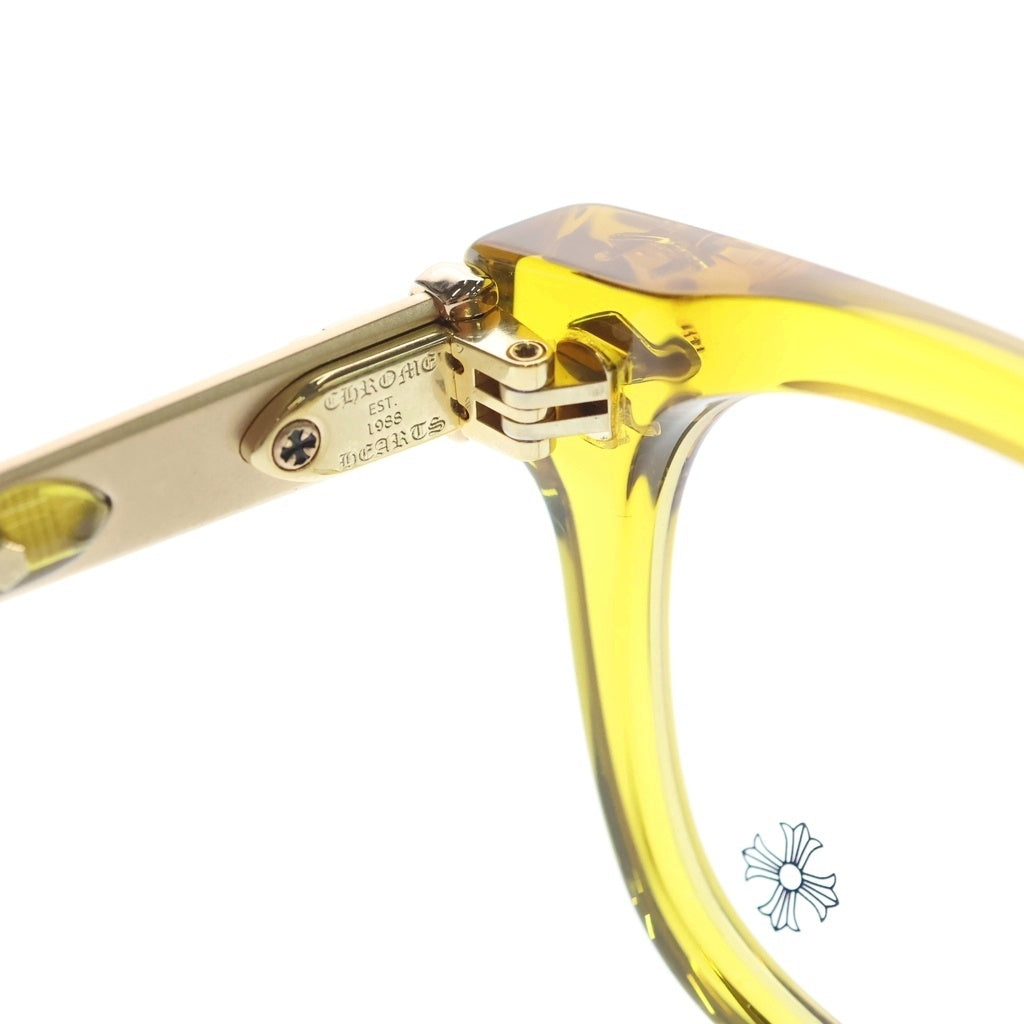 CHROME HEARTS(クロムハーツ) BAGGINS-A スクエアフレーム クリア サングラス メガネ イエロ/ゴールド