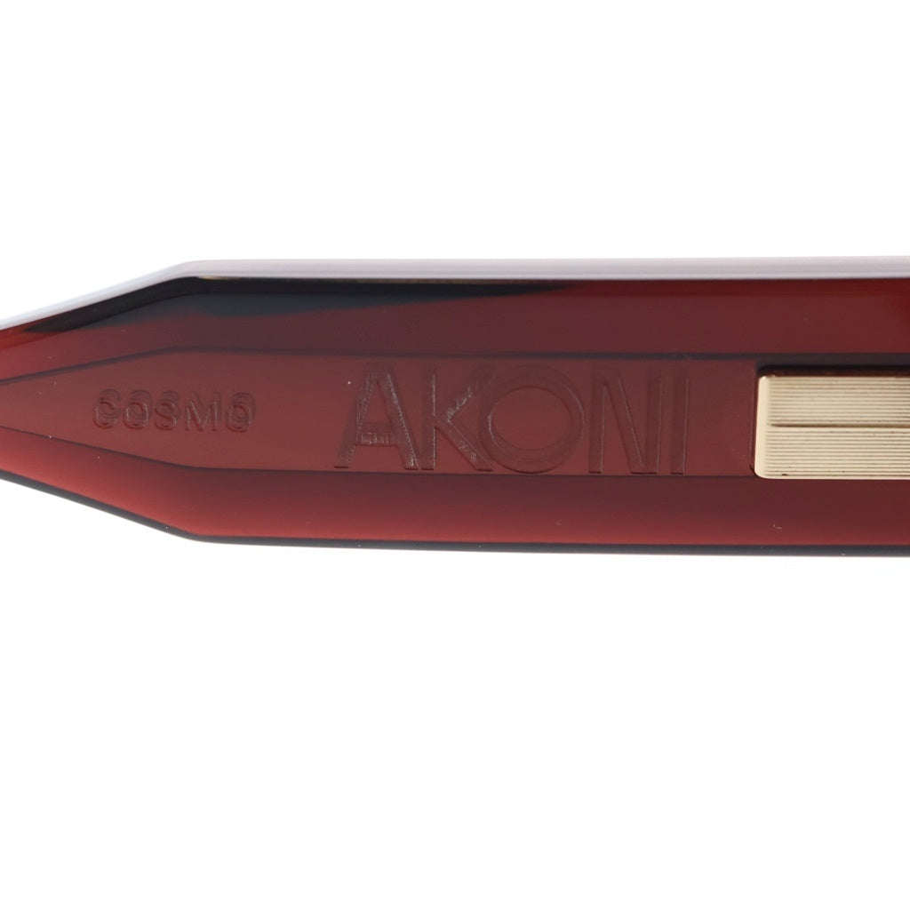 AKONI(アコニ) COSMO スクエアフレーム カラーレンズ サングラス メガネ ワインレッド/ブルー AKS-114B-52