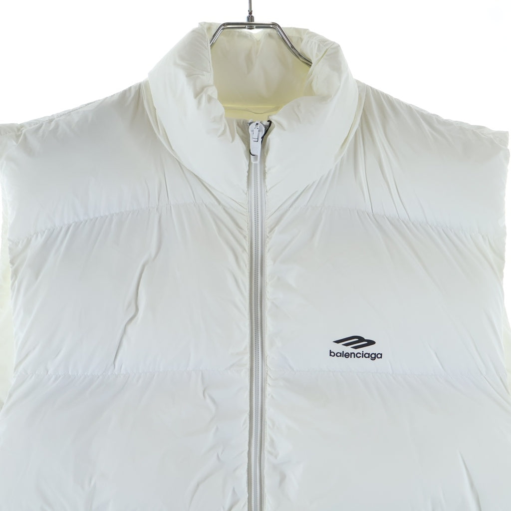 BALENCIAGA(バレンシアガ) 3B SKI Puffer Down vest スポーツアイコン スキー 中綿 パファー ジップアップダウンベスト ホワイト 773987 TP039