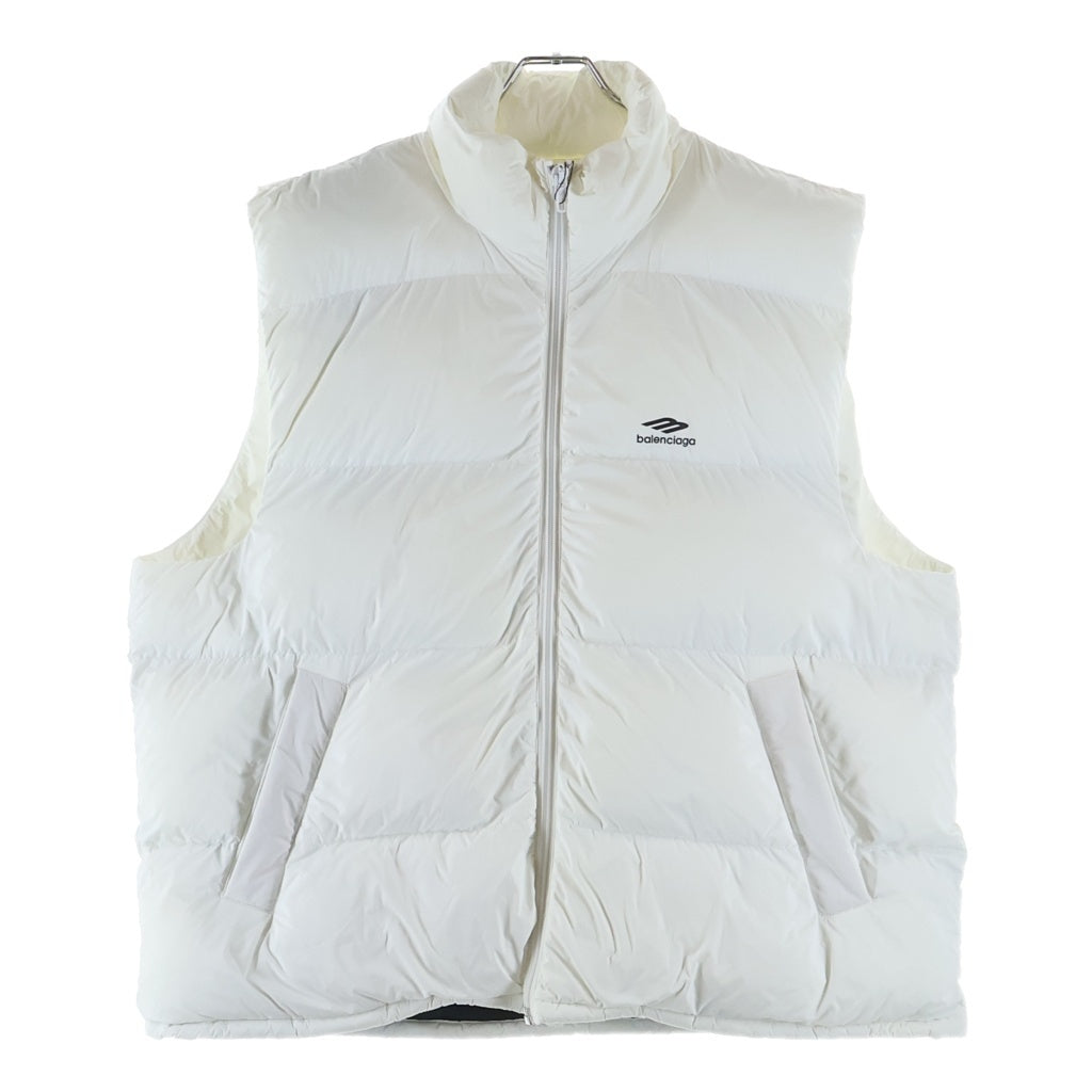 BALENCIAGA(バレンシアガ) 3B SKI Puffer Down vest スポーツアイコン スキー 中綿 パファー ジップアップダウンベスト ホワイト 773987 TP039