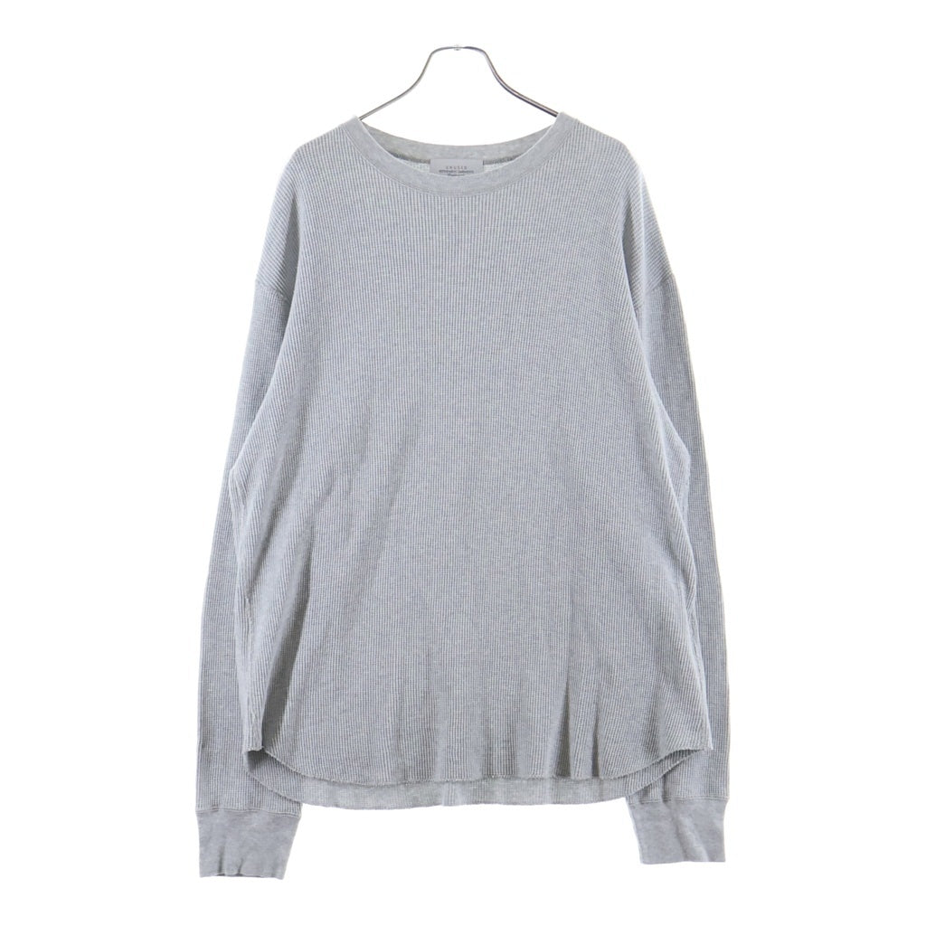 UNUSED(アンユーズド) 23AW LONG SLEEVE WAFFLE T-SHIRTS コットンワッフル 長袖クルーネックカットソー グレー US2368