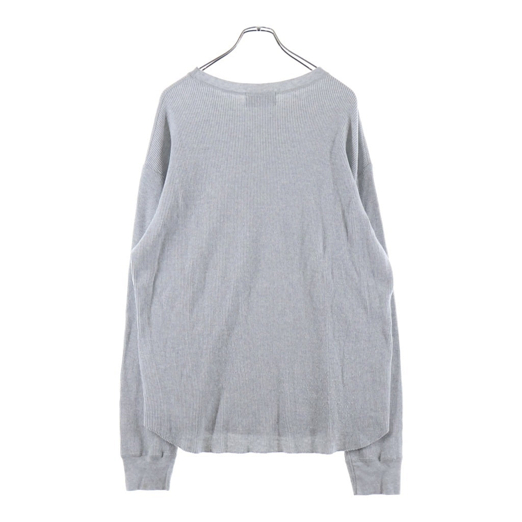 UNUSED(アンユーズド) 23AW LONG SLEEVE WAFFLE T-SHIRTS コットンワッフル 長袖クルーネックカットソー グレー US2368