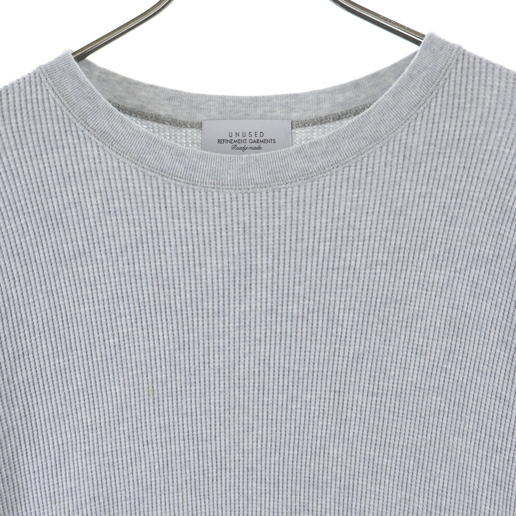 UNUSED(アンユーズド) 23AW LONG SLEEVE WAFFLE T-SHIRTS コットンワッフル 長袖クルーネックカットソー グレー US2368