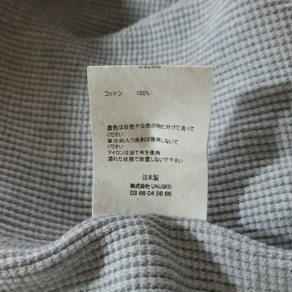 UNUSED(アンユーズド) 23AW LONG SLEEVE WAFFLE T-SHIRTS コットンワッフル 長袖クルーネックカットソー グレー US2368