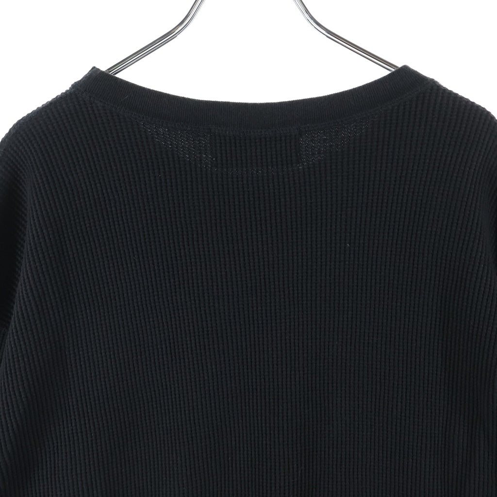 UNUSED(アンユーズド) 23AW LONG SLEEVE WAFFLE T-SHIRTS コットンワッフル 長袖クルーネックカットソー ブラック US2368