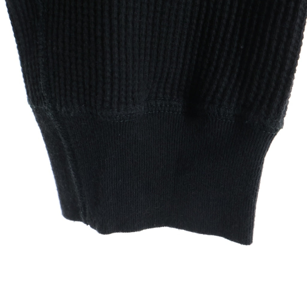 UNUSED(アンユーズド) 23AW LONG SLEEVE WAFFLE T-SHIRTS コットンワッフル 長袖クルーネックカットソー ブラック US2368