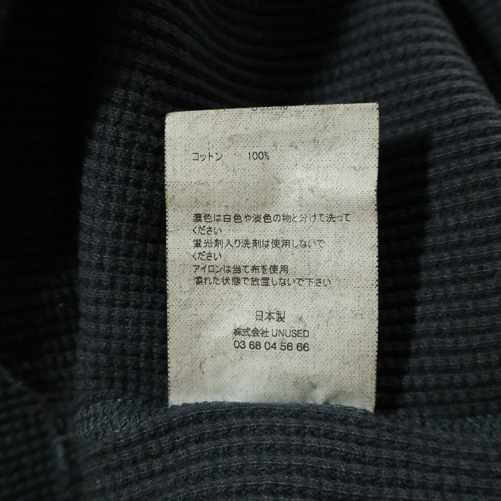 UNUSED(アンユーズド) 23AW LONG SLEEVE WAFFLE T-SHIRTS コットンワッフル 長袖クルーネックカットソー ブラック US2368