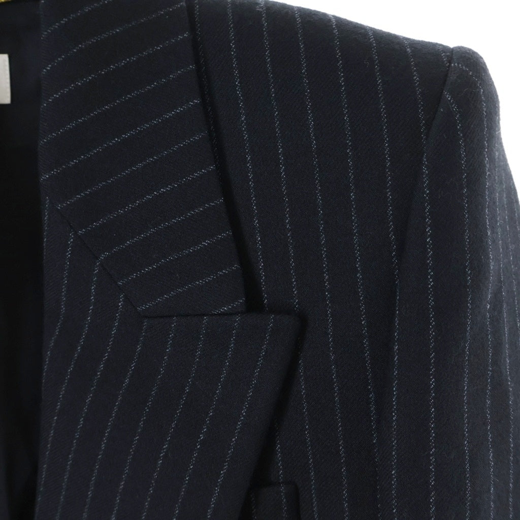 SAINT LAURENT PARIS(サンローランパリ) 23AW ストライプ柄 1B ウールシングルテーラードジャケット ブラック 758058 Y127W レディース
