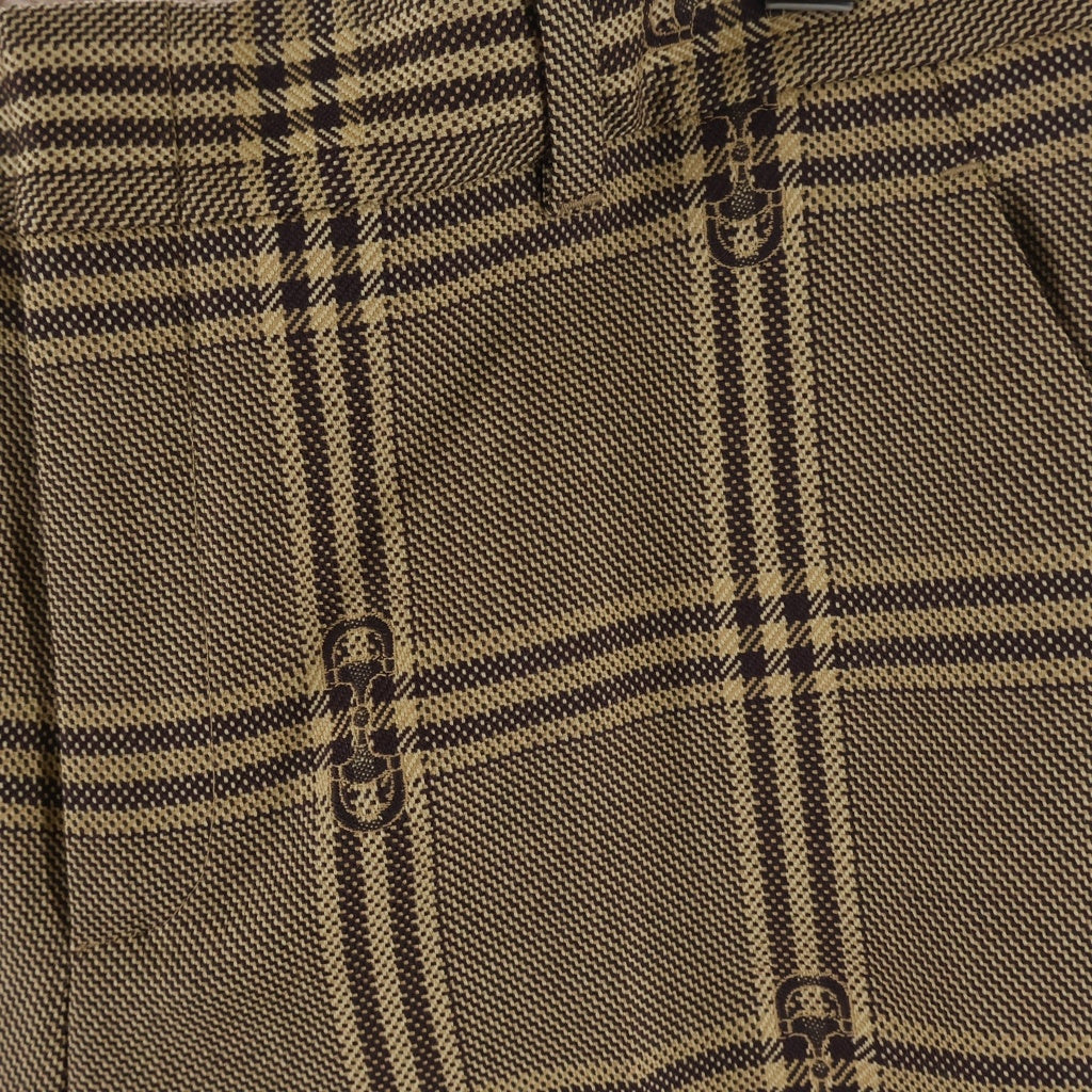 GUCCI(グッチ) 24SS ホースビット総柄 チェックウールスラックスパンツ ブラウン 756017 ZAOPD