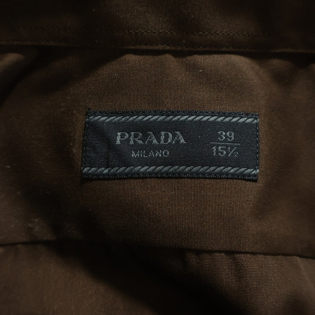 PRADA(プラダ) 25AW コットンブレンド ショートスリーブシャツ 半袖 ブラウン UCS521