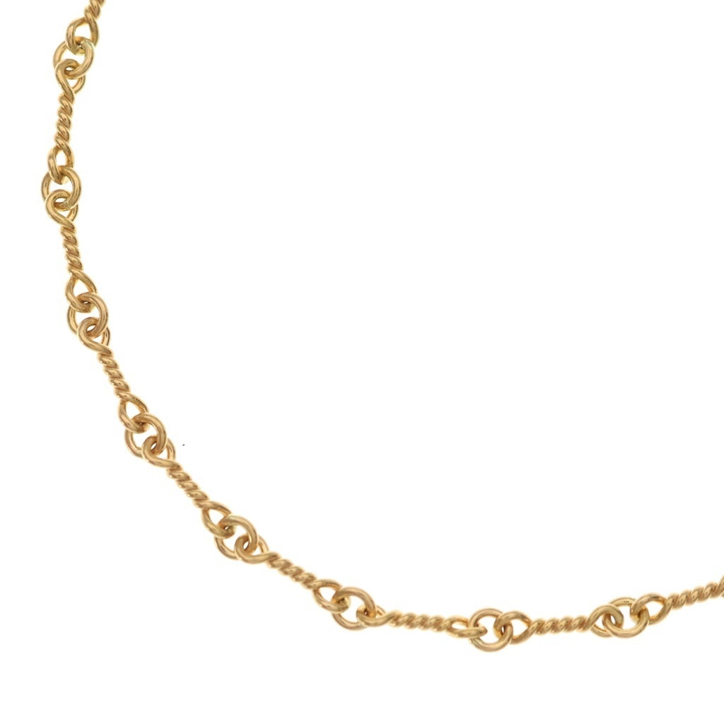 CHROME HEARTS(クロムハーツ) 22K NECKCHAIN T18 ツイストチェーンネックレス 18inch ゴールドBCA014