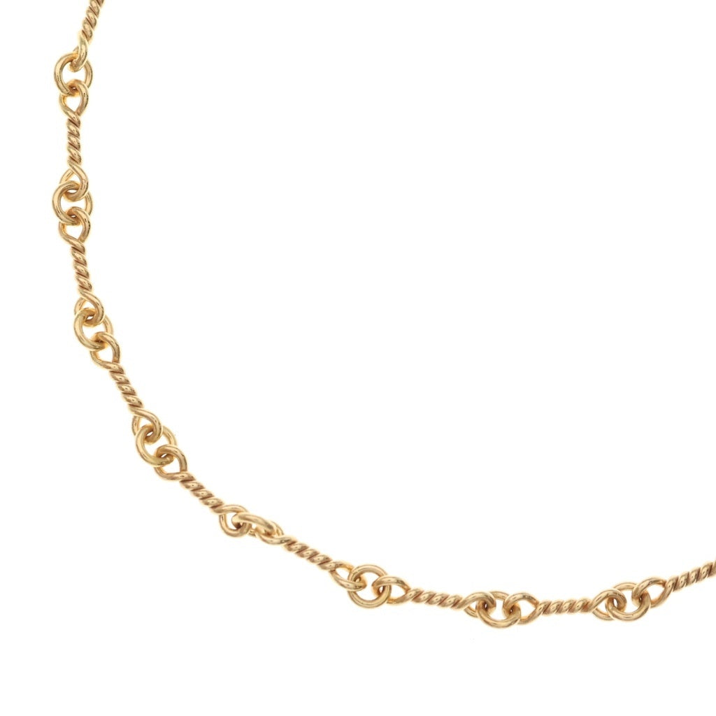 CHROME HEARTS(クロムハーツ) 22K NECKCHAIN T18 ツイストチェーンネックレス 18inch ゴールドBCA014