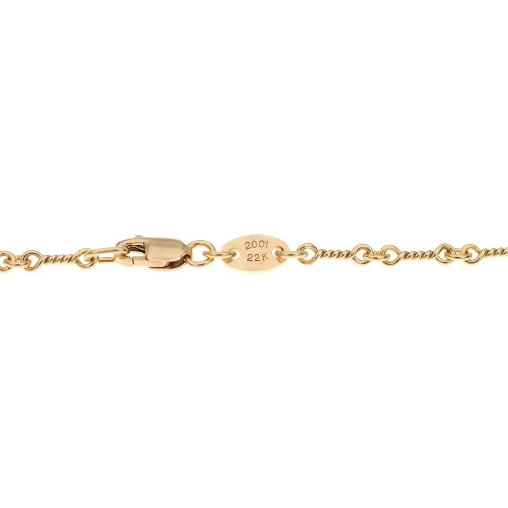 CHROME HEARTS(クロムハーツ) 22K NECKCHAIN T18 ツイストチェーンネックレス 18inch ゴールドBCA014