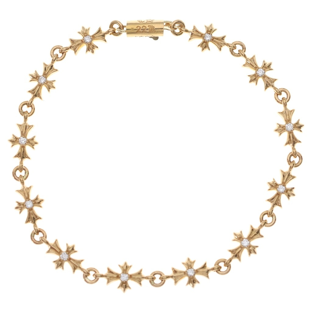 CHROME HEARTS(クロムハーツ) 22K TNY E CH PLS P/DIA タイニーE CHプラス ブレスレット PAVEダイヤ ゴールド BCA026