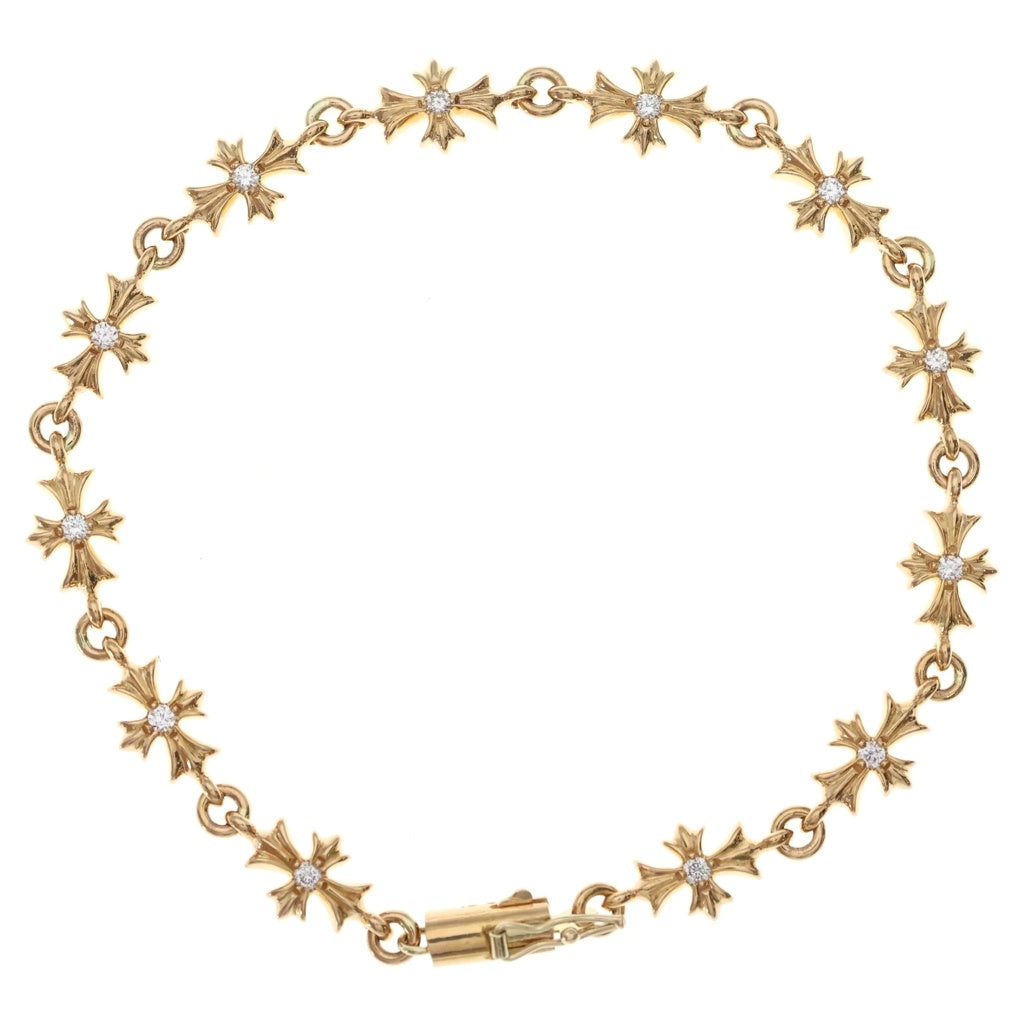 CHROME HEARTS(クロムハーツ) 22K TNY E CH PLS P/DIA タイニーE CHプラス ブレスレット PAVEダイヤ ゴールド BCA026