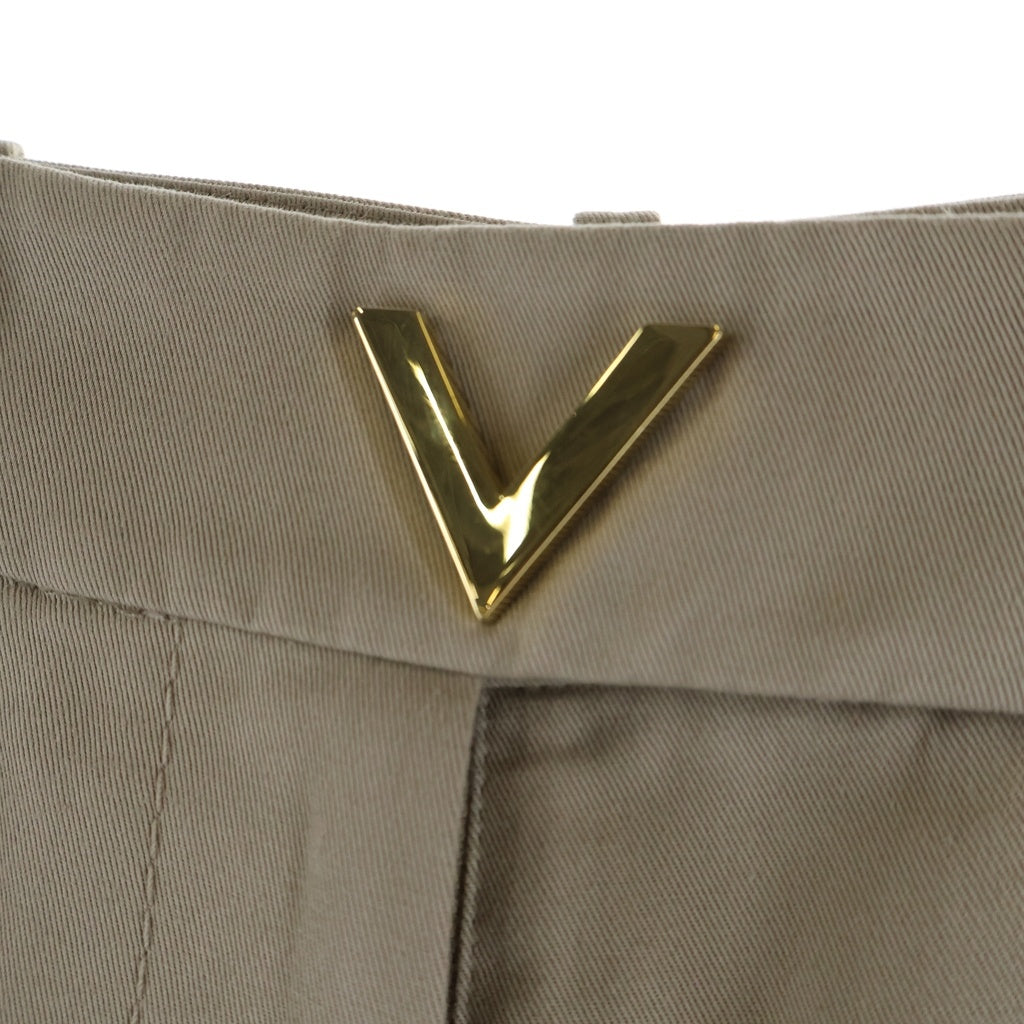 VALENTINO(ヴァレンティノ) 22SS ロゴプレート ジップフライ ワイドチノパンツ レディース ベージュ XB3RB4M06U5