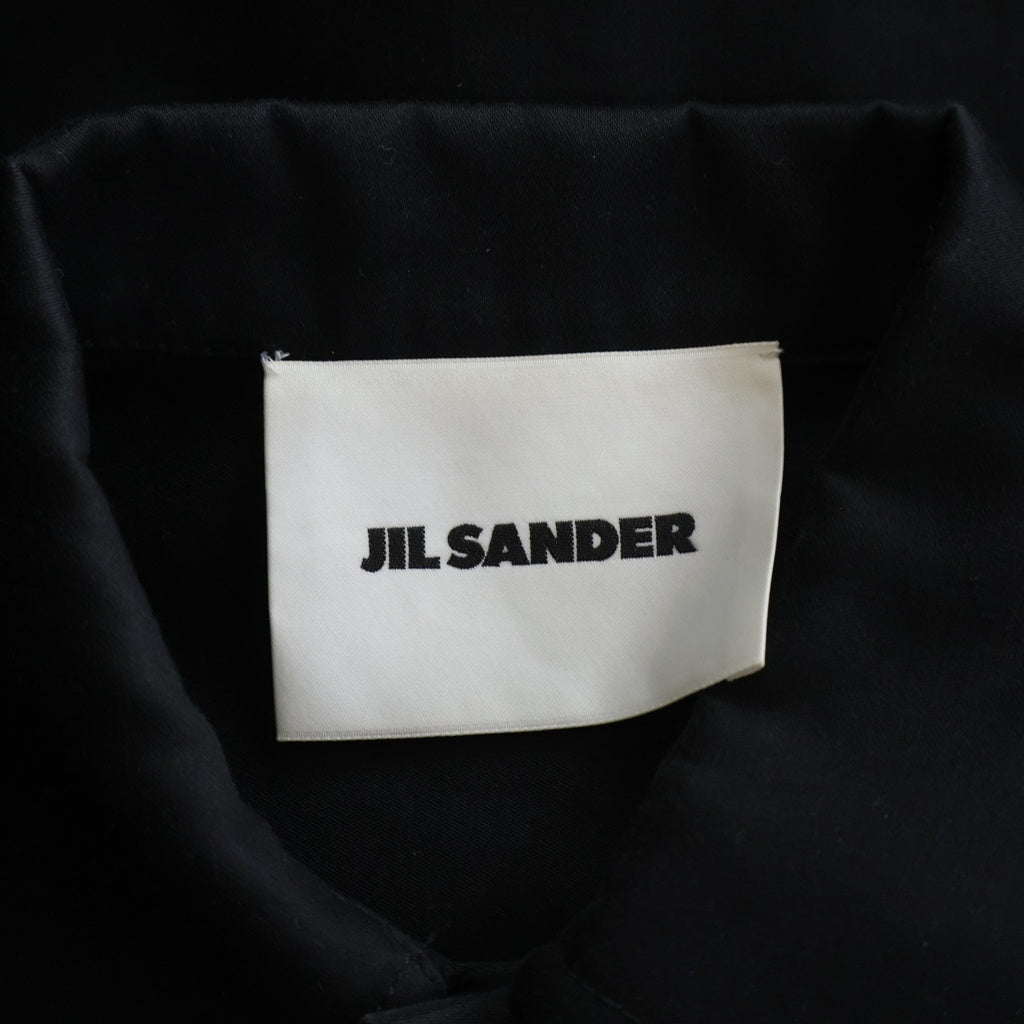 JIL SANDER(ジルサンダー) 2 POCKET MILITARY OVERSHIRT 2ポケット ミリタリー コットンツイル 長袖オーバーシャツ ブラック JSMS740526 MS24100011