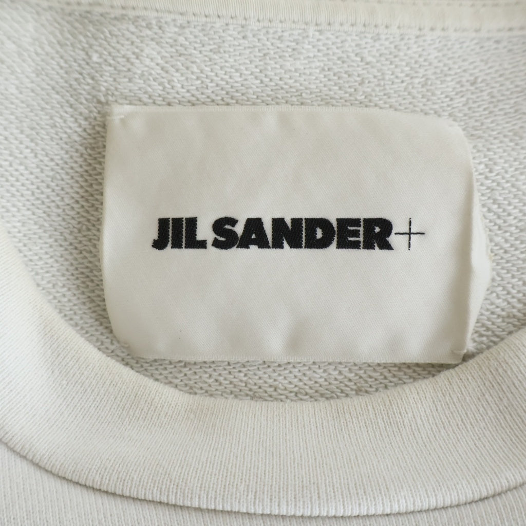 JIL SANDER +(ジルサンダープラス) 21AW フロントロゴプリント クルーネックスウェットトレーナー ホワイト JPPT707513 WT248608