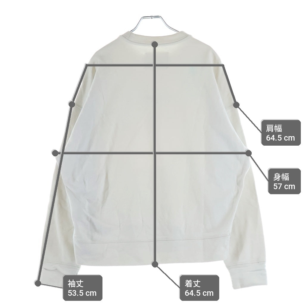 JIL SANDER +(ジルサンダープラス) 21AW フロントロゴプリント クルーネックスウェットトレーナー ホワイト JPPT707513 WT248608